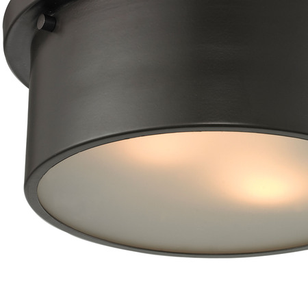 Elk Lighting Simpson 2-Lght Flush Mount in Oil Rubbed Brnz w/Frosted Wht Diffuser 11810/2